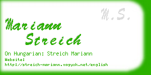 mariann streich business card